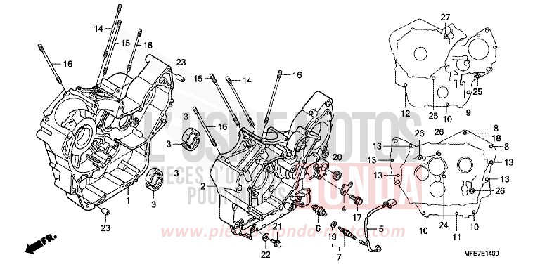 CRANKCASE for Shadow Aero DEGITAL SILVER METALLIC (NHA30A) from 2008